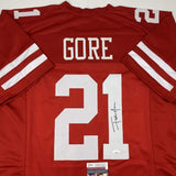 Autographed/Signed FRANK GORE San Francisco Red Jersey JSA COA Auto