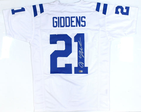 DJ Giddens Autographed White Pro Style Jersey - Beckett W Hologram *Silver