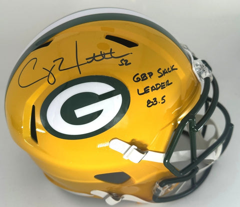 Packers CLAY MATTHEWS Signed Full Size Replica Speed Helmet AUTO w/ 83.5 - BAS
