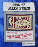 76ers Allen Iverson Signed Blue Galaxy M&N 1996-97 HWC Swingman Jersey BAS Wit