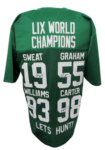 Josh Sweat/Brandon Graham/Milton Williams/Jalen Carter Signed Jersey BAS 194515