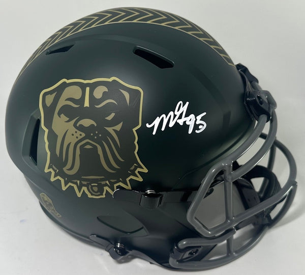 Browns MYLES GARRETT Signed Full Size Replica '25 SALUTE Speed Helmet AUTO - BAS
