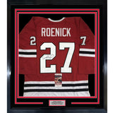 FRAMED Autographed/Signed JEREMY ROENICK 35x39 Chicago Red Jersey JSA COA