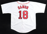 Johnny Damon Signed Boston Red Sox White Home Jersey (JSA) 2xWorld Series Champ