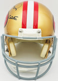 Joe Montana Auto 49ers Gold Full Size Speed Authentic Helmet "G.O.A.T." Beckett