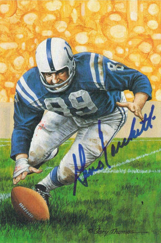 Gino Marchetti Autographed/Signed Baltimore Colts Goal Line Art Card Blue 12237