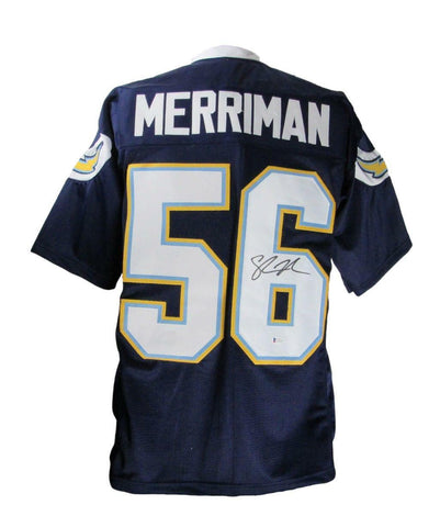 Shawne Merriman Signed/Autographed Chargers Custom XL Jersey Beckett 165730