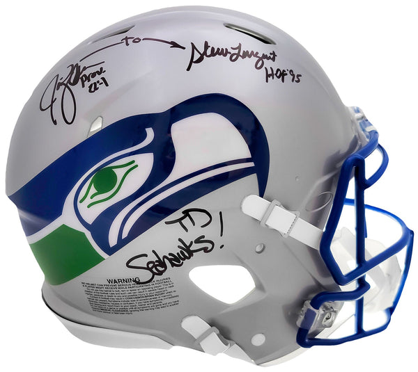 LARGENT & ZORN AUTOGRAPHED SEAHAWKS FULL SIZE AUTHENTIC HELMET TD SEAHAWKS!