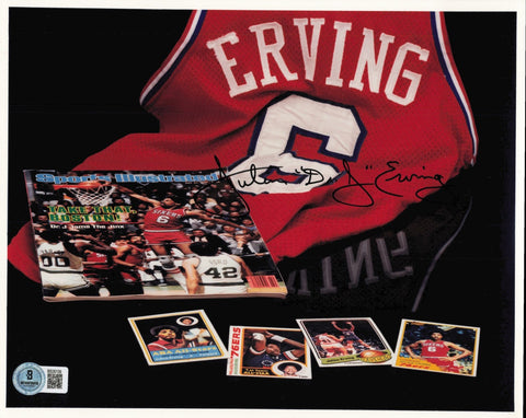 Julius Dr. J Erving Autographed Signed 8x10 Photo 76ers Beckett QR #BS30139