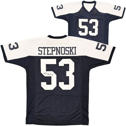 DALLAS COWBOYS MARK STEPNOSKI AUTOGRAPHED DARK BLUE JERSEY BECKETT BAS 216614