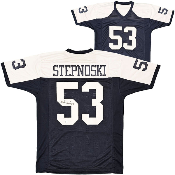 DALLAS COWBOYS MARK STEPNOSKI AUTOGRAPHED DARK BLUE JERSEY BECKETT BAS 216614