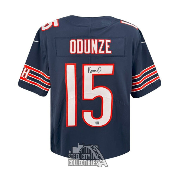 Rome Odunze Autographed Chicago Bears Nike Navy Football Jersey - Fanatics