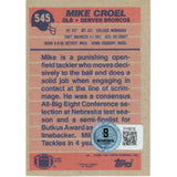 Mike Croel Autographed/Signed 1991 Topps #545 Trading Card Beckett 59192