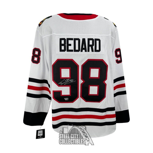 Connor Bedard Autographed Chicago White Fanatics Hockey Jersey - Fanatics