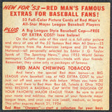 Dodgers Roy Campanella 1953 Red Man's All Star Series Trading Card No Tab