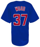 Travis Wood Signed Blue Custom Baseball Jersey w/16 WS Champs - (SCHWARTZ COA)