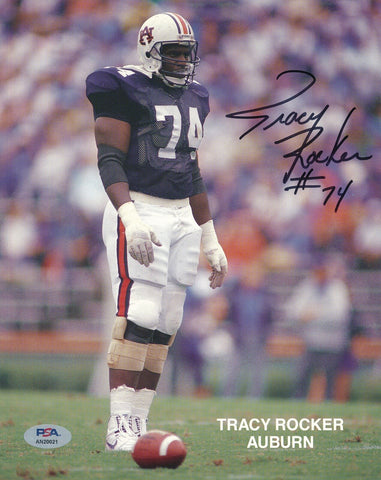 Tracy Rocker Signed/Auto 8x10 Photo Auburn PSA/DNA 188157