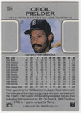 Cecil Fielder Signed Tigers 1990 Leaf Baseball Trading Card #165 -(SCHWARTZ COA)