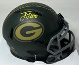 Packers JORDAN LOVE Signed 2025 SALUTE TO SERVICE III Speed Mini Helmet AUTO BAS