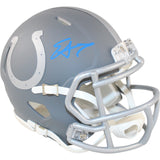 Edgerrin James Autographed Indianapolis Colts Slate Mini Helmet Beckett 51585