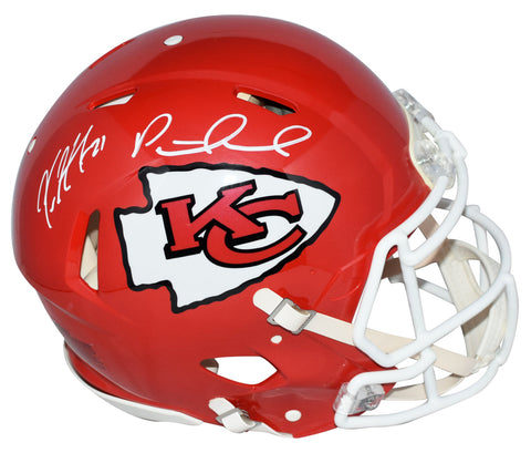 PATRICK MAHOMES KAREEM HUNT SIGNED KANSAS CITY CHIEFS AUTHENTIC SPEED HELMET JSA