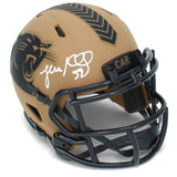 Luke Kuechly Autographed Carolina Panthers 2023 STS Speed Mini Helmet Beckett