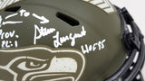 Steve Largent Jim Zorn Auto Seahawks Camo Speed Mini Helmet Salute To Service