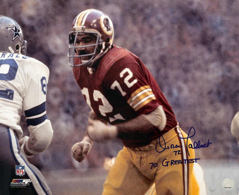 Diron Talbert Signed Redskins Action 16x20 Photo w/70 Greatest - (SCHWARTZ COA)