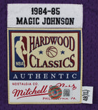 Lakers Magic Johnson "HOF 02" Signed 1984-85 M&N HWC Authentic Purple Jersey BAS