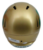 Ian Book Signed/Inscr Notre Dame Gold Full Size Speed Rep Helmet Beckett 158850
