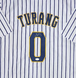 Brewers BRICE TURANG Signed Custom Replica Pinstripe Debut #0 Jersey AUTO - JSA