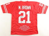 Mike Brown Signed Nebraska Cornhuskers Career Stat Jersey Beckett/ Chicago Bears