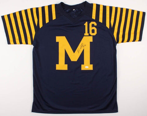 Denard Robinson Signed Michigan Wolverines Throwback Jersey (Beckett) Jaguars RB