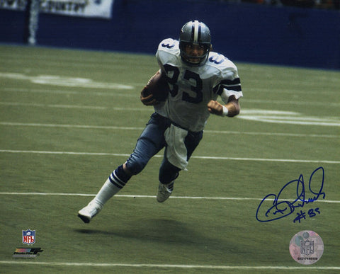 Golden Richards Signed Cowboys White Jersey Action 8x10 Photo- (SCHWARTZ COA)