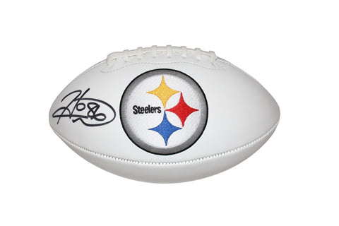 Hines Ward Autographed Pittsburgh Steelers Logo Football Beckett 42819