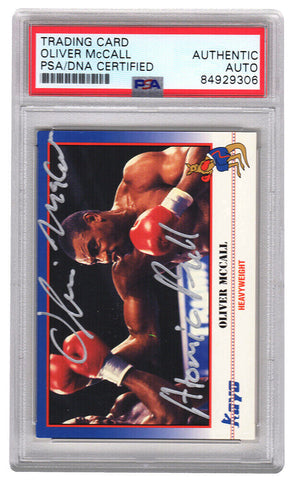 Oliver McCall Signed 1991 Kayo Boxing Card #182 w/Atomic Bull (PSA Encapsulated)