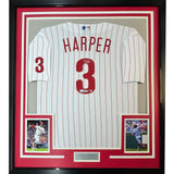 Framed Signed Bryce Harper 35x39 Phillies Jersey Fanatics & MLB COA