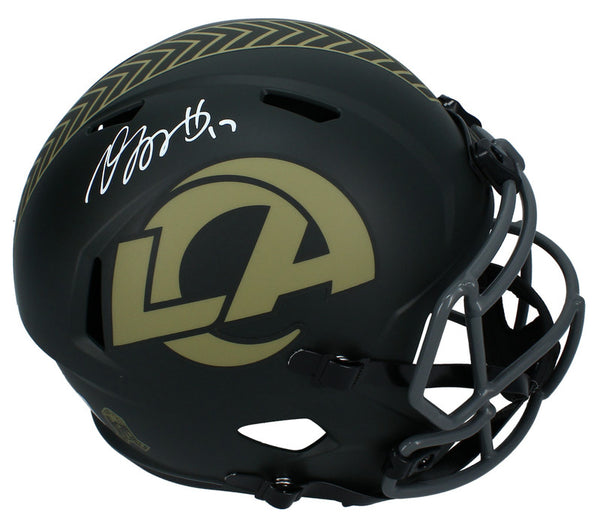 Davante Adams Autographed Rams 2025 Salute to Service Full Size Helmet Beckett