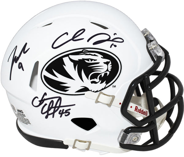 CHASE DANIEL JEREMY MACLIN COFFMAN SIGNED MISSOURI TIGERS WHITE MINI HELMET JSA