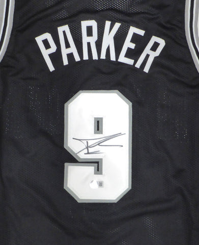 San Antonio Spurs Tony Parker Autographed Black Jersey Beckett BAS QR #W685760