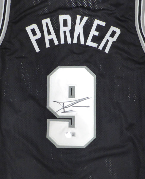 San Antonio Spurs Tony Parker Autographed Black Jersey Beckett BAS QR #W685760