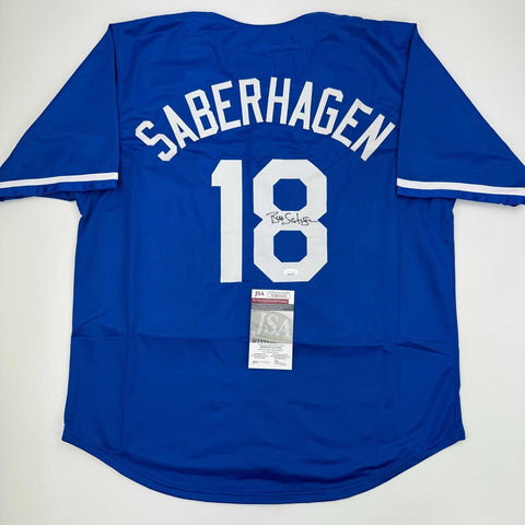 Autographed/Signed Bret Saberhagen Kansas City Dark Blue Baseball Jersey JSA COA