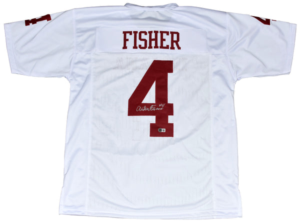 AIDEN FISHER AUTOGRAPHED INDIANA HOOSIERS #4 WHITE JERSEY BECKETT