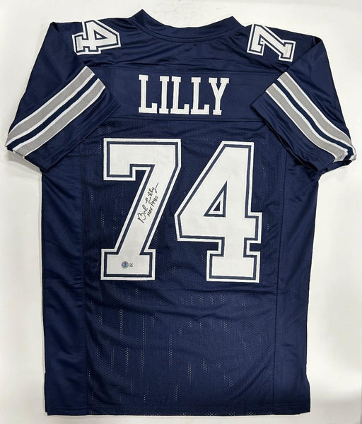 Cowboys Hall of Famer BOB LILLY Signed Custom Blue Jersey AUTO - HOF '80 - BAS!!