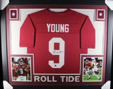 Bryce Young Autographed/Signed Pro Style Framed Red XL Jersey BAS 40152