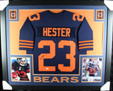 DEVIN HESTER (Bears throwback SKYLINE) Signed Autographed Framed Jersey JSA