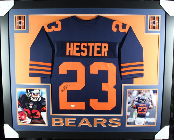 DEVIN HESTER (Bears throwback SKYLINE) Signed Autographed Framed Jersey JSA