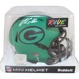 Matthew Golden Autographed Green Bay Packers Rave Mini Helmet Beckett 51639