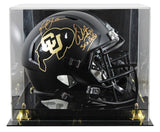 Colorado (2) Sapp & Faulk Signed Black Full Size Speed Rep Helmet W/ Case BAS W
