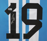 Sergio Aguero Signed Argentina FC Home Soccer Jersey #19 with Beckett COA